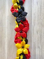 Black, Yellow, and Red Wrap Ribbon Lei