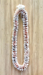 White and Rainbow Grosgrain Plumeria Ribbon Lei