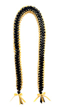 Black and Gold Open Ribbon Lei