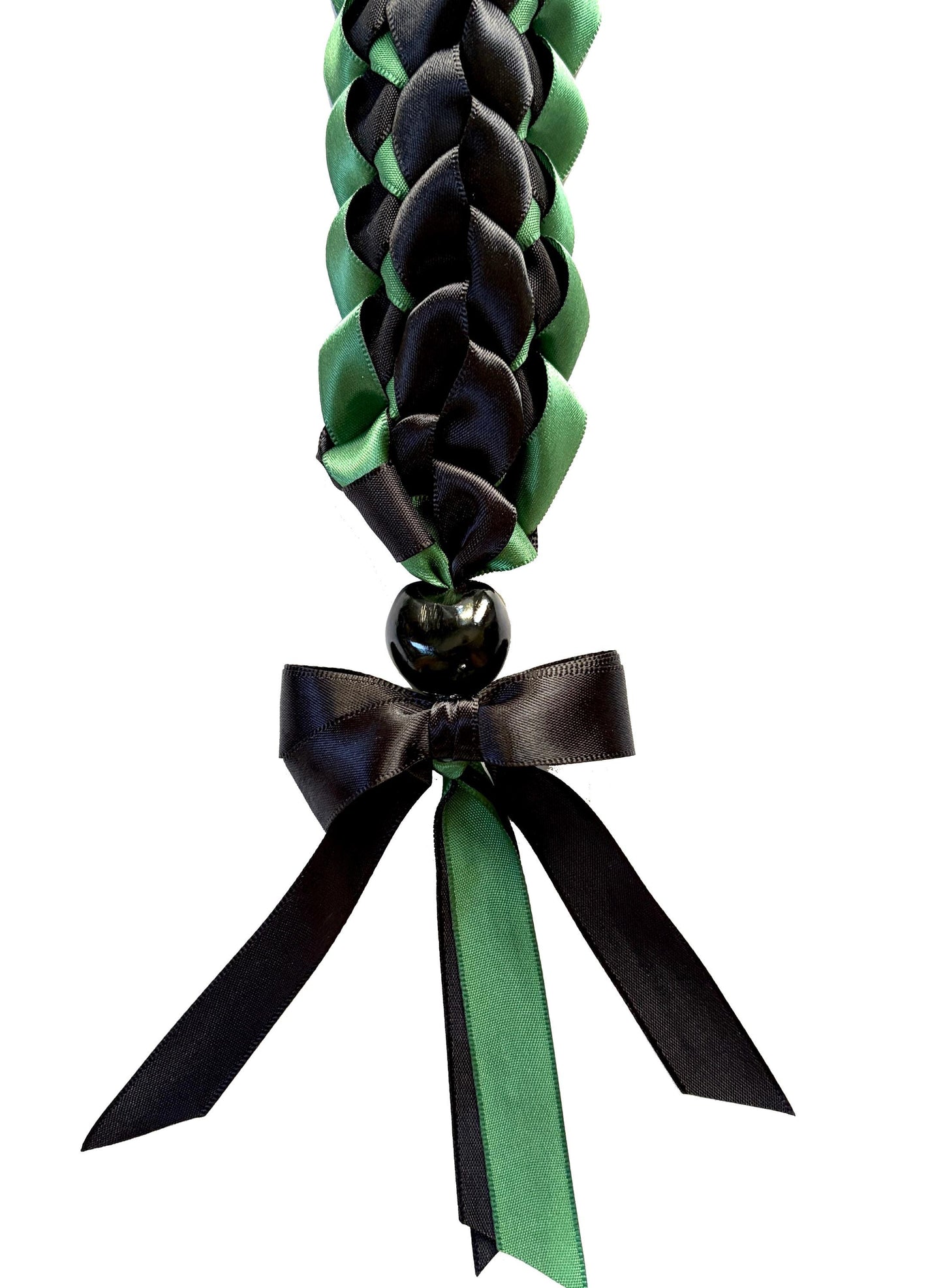 Forest Green and Black Open Ribbon Lei