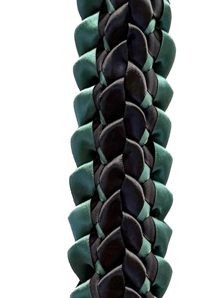 Hunter Green and Black Open Ribbon Lei