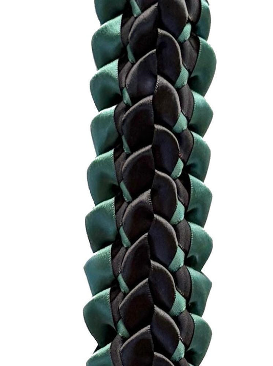 Hunter Green and Black Open Ribbon Lei