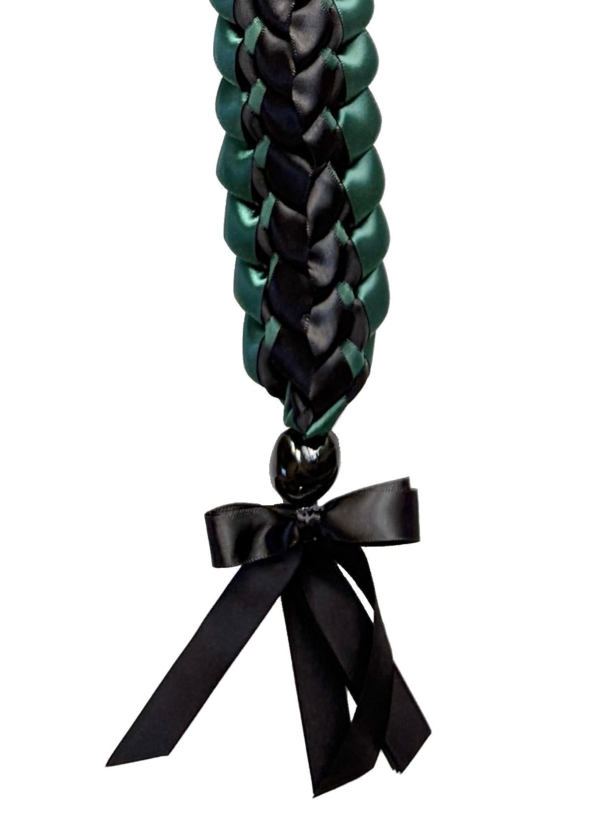 Hunter Green and Black Open Ribbon Lei