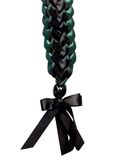 Hunter Green and Black Open Ribbon Lei
