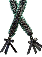 Hunter Green and Black Open Ribbon Lei