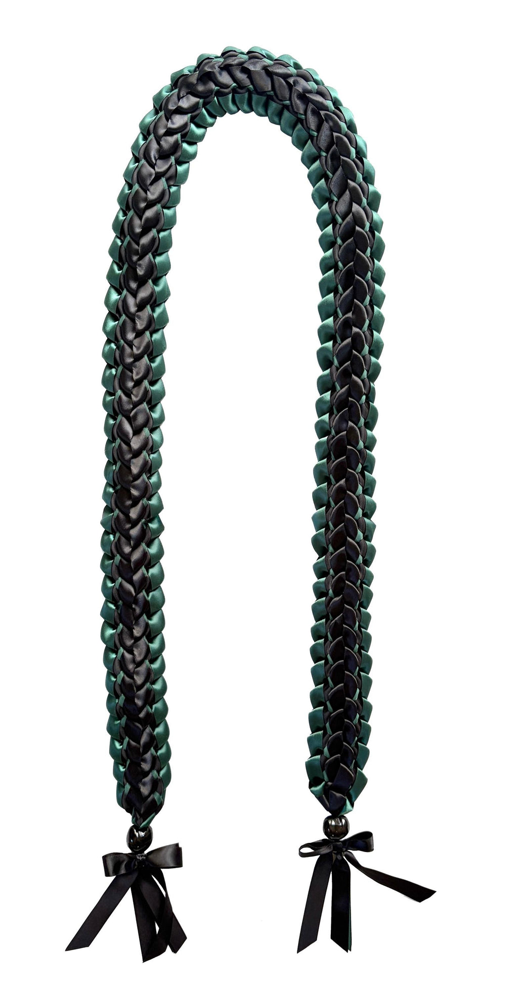 Hunter Green and Black Open Ribbon Lei