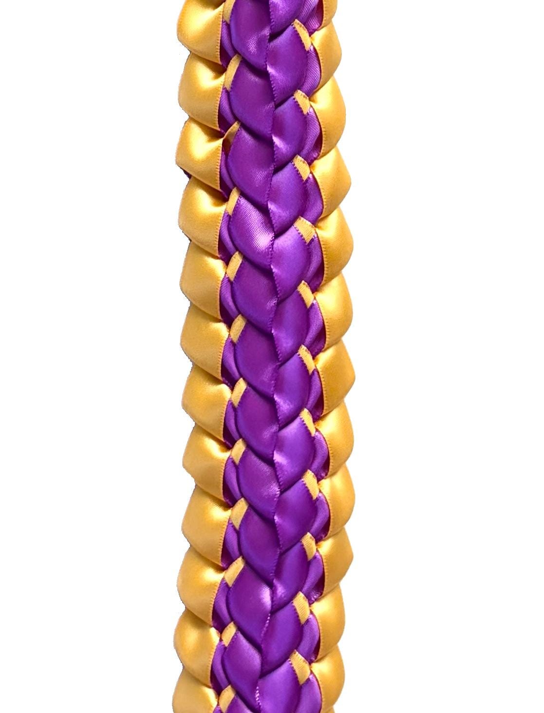 Purple and Gold Open Ribbon Lei