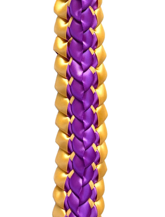 Purple and Gold Open Ribbon Lei