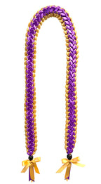 Purple and Gold Open Ribbon Lei
