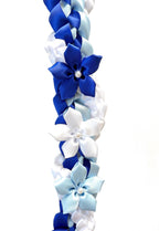 Royal Blue, Light Blue, and White Wrap Ribbon Lei
