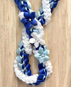 Royal Blue, Light Blue, and White Wrap Ribbon Lei