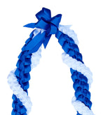 Royal Blue and White Wrap Ribbon Lei